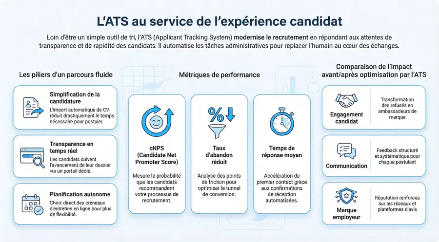 Infographie - L'ATS au service de l'expérience candidats : synthèse pour recruteurs et RH